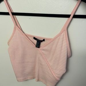 Forever 21 pink/white tank top